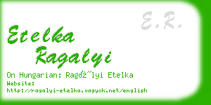 etelka ragalyi business card